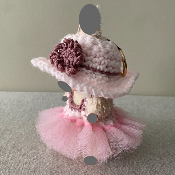 Handmade Crochet Pink Mauve Princess Tutu for 17cm Doll 2-Piece Set - Picture 4 of 6